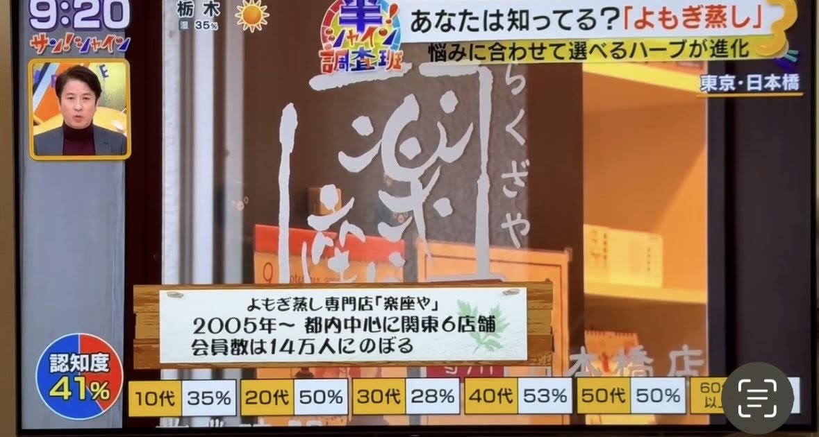 251104よもぎ蒸し楽座や「サン！シャイン」